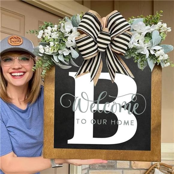 16'' Personalized Last Name Welcome Sign, Door Wreaths (B) - Picture 4 of 4